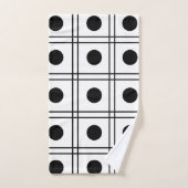 Polka Dot Circle Black en White Check Pattern Bad Handdoek (Handdoek)