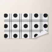 Polka Dot Circle Black en White Check Pattern Bad Handdoek (Handdoek)