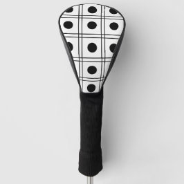 Polka Dot Circle Black en White Check Pattern Golfheadcover