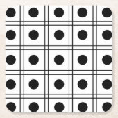 Polka Dot Circle Black en White Check Pattern Kartonnen Onderzetters (Voorkant)