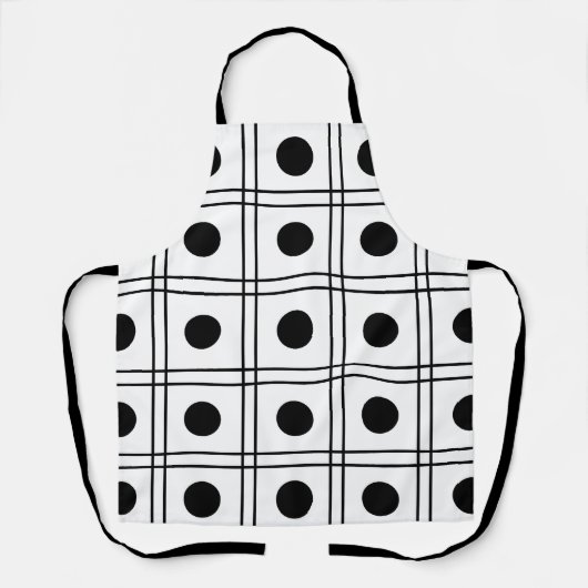 Polka Dot Circle Black en White Check Pattern Schort (Voorkant)