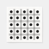Polka Dot Circle Black en White Check Pattern Servet (Voorkant)