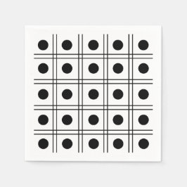 Polka Dot Circle Black en White Check Pattern Servet