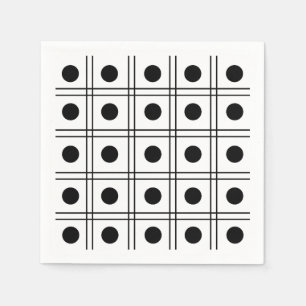 Polka Dot Circle Black en White Check Pattern Servet