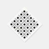 Polka Dot Circle Black en White Check Pattern Servet (Hoek)