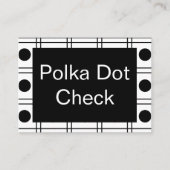 Polka Dot Circle Black en White Check Pattern Visitekaartje (Voorkant)