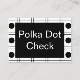 Polka Dot Circle Black en White Check Pattern Visitekaartje