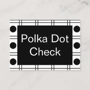 Polka Dot Circle Black en White Check Pattern Visitekaartje