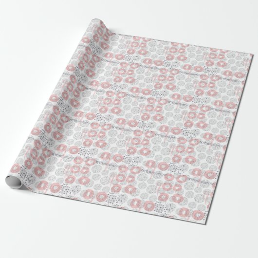 Polka Dot Circle Pattern Cadeaupapier (Uitgerold)