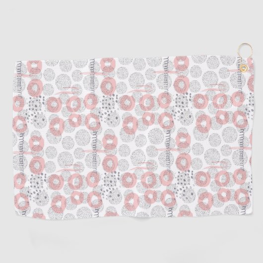 Polka Dot Circle Pattern Golfhanddoek (Horizontaal)