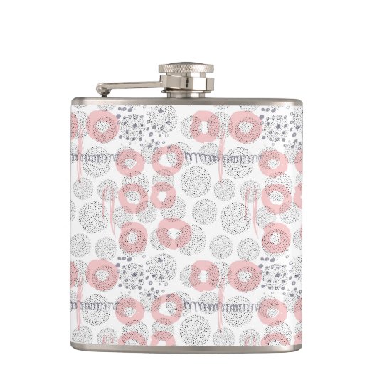 Polka Dot Circle Pattern Heupfles (Voorkant)