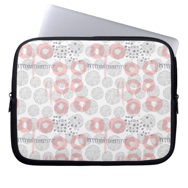 Polka Dot Circle Pattern Laptop Sleeve (Voorkant)