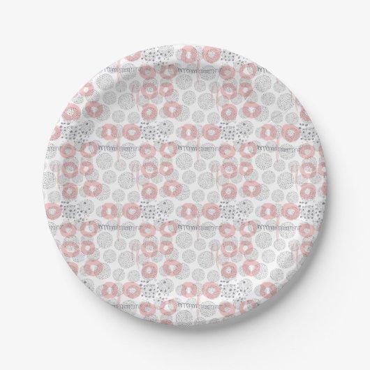 Polka Dot Circle Pattern Papieren Bordje (Voorkant)