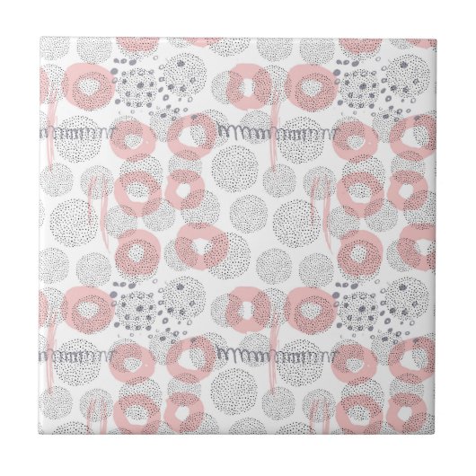 Polka Dot Circle Pattern Tegeltje (Voorkant)
