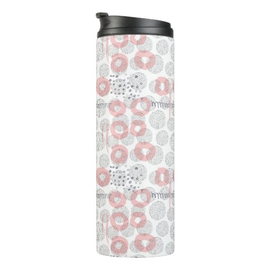 Polka Dot Circle Pattern Thermosbeker (Geroteerd rechts)