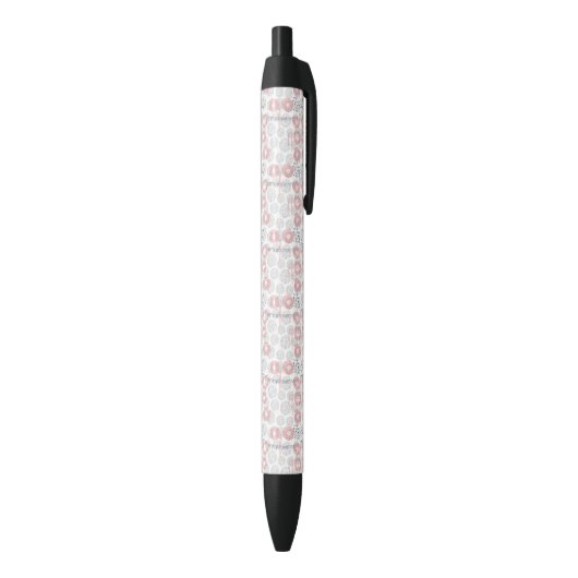 Polka Dot Circle Pattern Zwarte Inkt Pen (Achterkant (Verticaal))