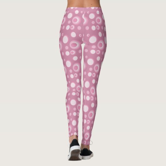 Polka Dot Circles on Pink Leggings (Achterkant)