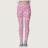 Polka Dot Circles on Pink Leggings (Voorkant)