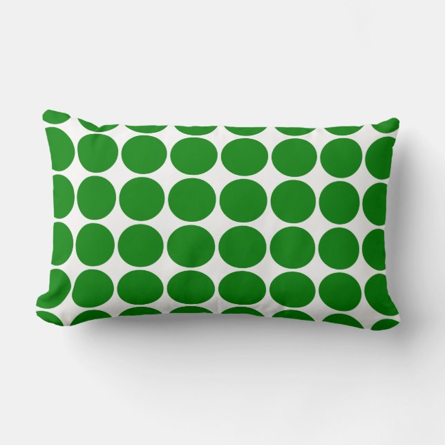 Polka Dot Circles & Spots : Green Polka Dots Kussen (Voorkant)