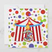 Polka Dot Circus derde verjaardag Kaart (Achterkant)