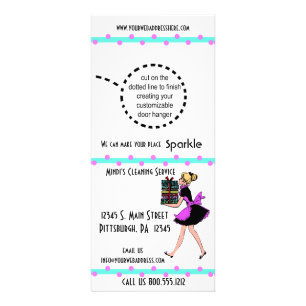 Polka Dot Cleaning Service Rack Cards Reclamekaart