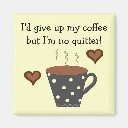 Polka Dot Coffee-Mok met koffie-Gezegde Magneet (Voorkant)