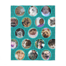 Polka Dot Collage Blauwgroen Blue Pets Kinder 17 F
