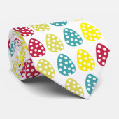 Polka Dot Colorful Happy Easter Eggs Patroon Stropdas (Opgerold)