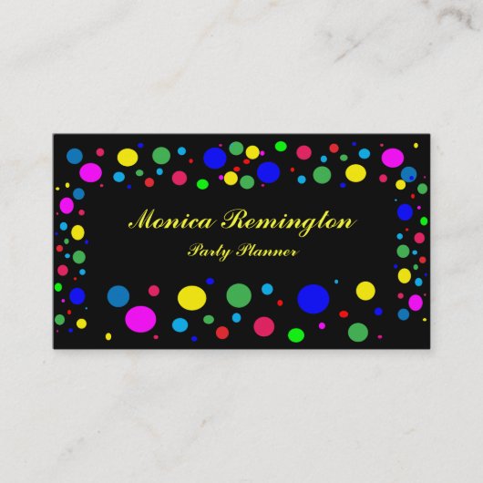 Polka Dot Colors Party Planner Visitekaartje (Voorkant)