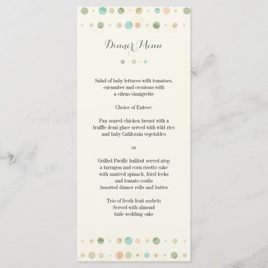 Polka Dot Columns Wedding Menu (Voorkant)
