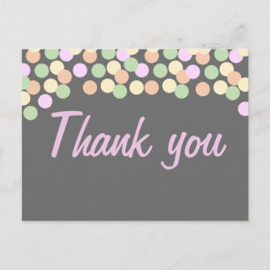 Polka Dot Confetti Bedankt postkaart