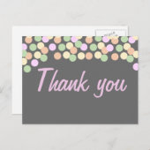 Polka Dot Confetti Bedankt postkaart (Voorkant / Achterkant)
