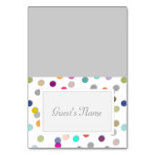  Polka Dot Confetti Naam Plaats Kaarten (Voorkant)
