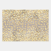 Polka dot confetti zwart wit schemerig grijs patro inpakpapier vel (Voorkant 3)