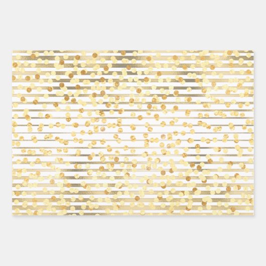 Polka dot confetti zwart wit schemerig grijs patro inpakpapier vel (Voorkant)