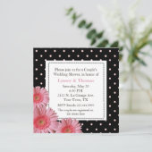 Polka Dot Couple's Uitnodiging voor de Trouwdouche (Staand voorkant)