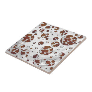 Polka Dot Cow Brown and White Print Tegeltje