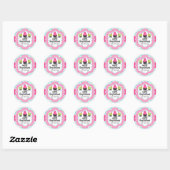 Polka Dot Crazy Cupcake Bakery Box Seals Ronde Sticker (Vel)