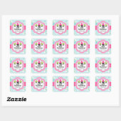 Polka Dot Crazy Cupcake Bakery Box Seals Vierkante Sticker (Vel)