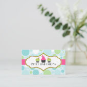 Polka Dot Crazy Cupcake Bakery Visitekaartje (Staand voorkant)