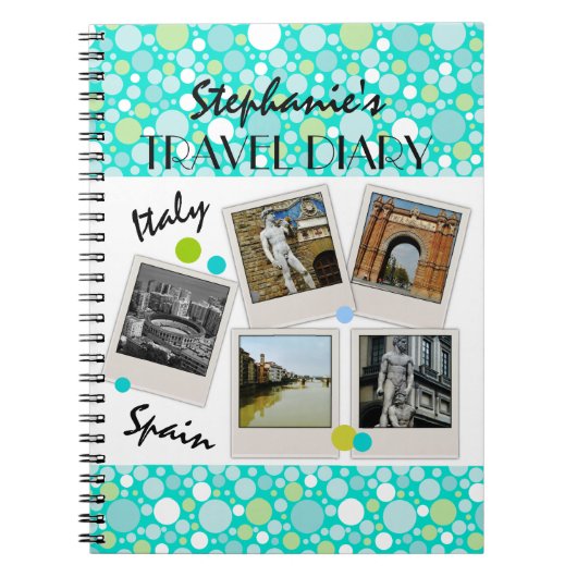 Polka Dot Crazy Custom Travel Dagboek en foto's Notitieboek (Voorkant)