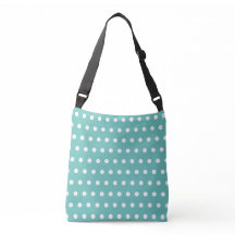 Polka Dot Crossbody Bag (Aqua & White)
