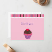 Polka Dot Cupcake Bedankt voor je briefkaarten (Voorkant / Achterkant in situ)