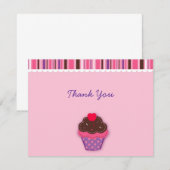 Polka Dot Cupcake Bedankt voor je briefkaarten (Voorkant / Achterkant)