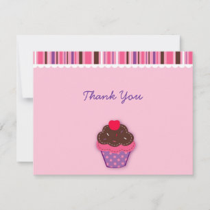 Polka Dot Cupcake Bedankt voor je briefkaarten
