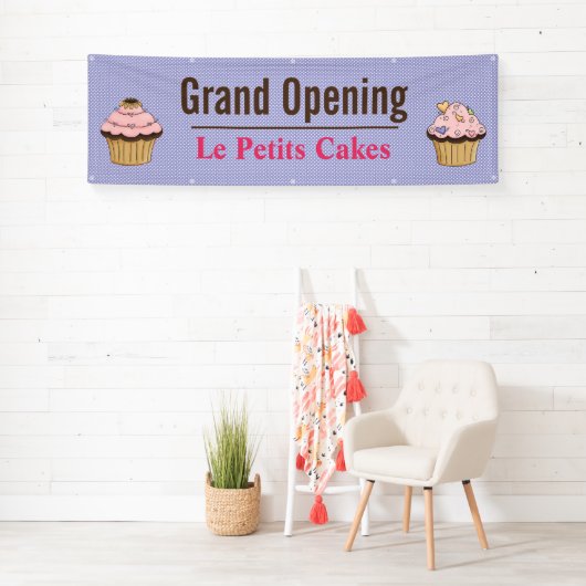 Polka Dot Cupcake Business Custom Banner (Insitu)