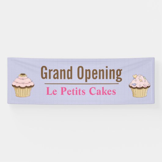 Polka Dot Cupcake Business Custom Banner (Horizontaal)
