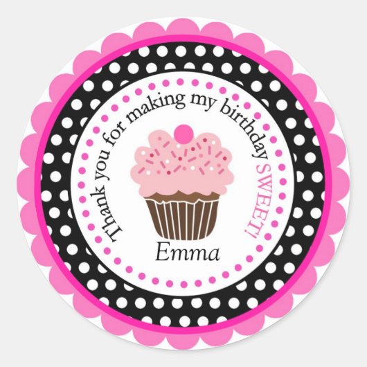 Polka Dot Cupcake Labels (Voorkant)