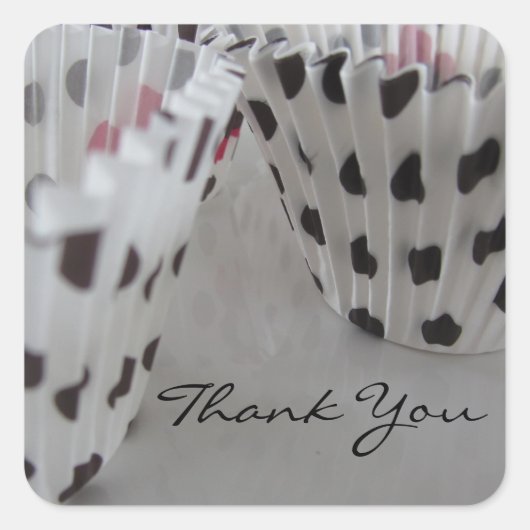 Polka Dot Cupcake Liners Vierkante Sticker (Voorkant)