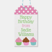 Polka Dot Cupcakes Gepersonaliseerde Gift Labels Cadeaulabel (Voorkant)
